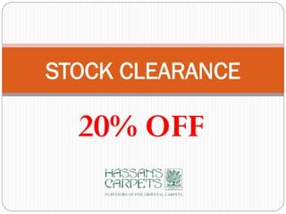 20% OFF
STOCK CLEARANCE
 