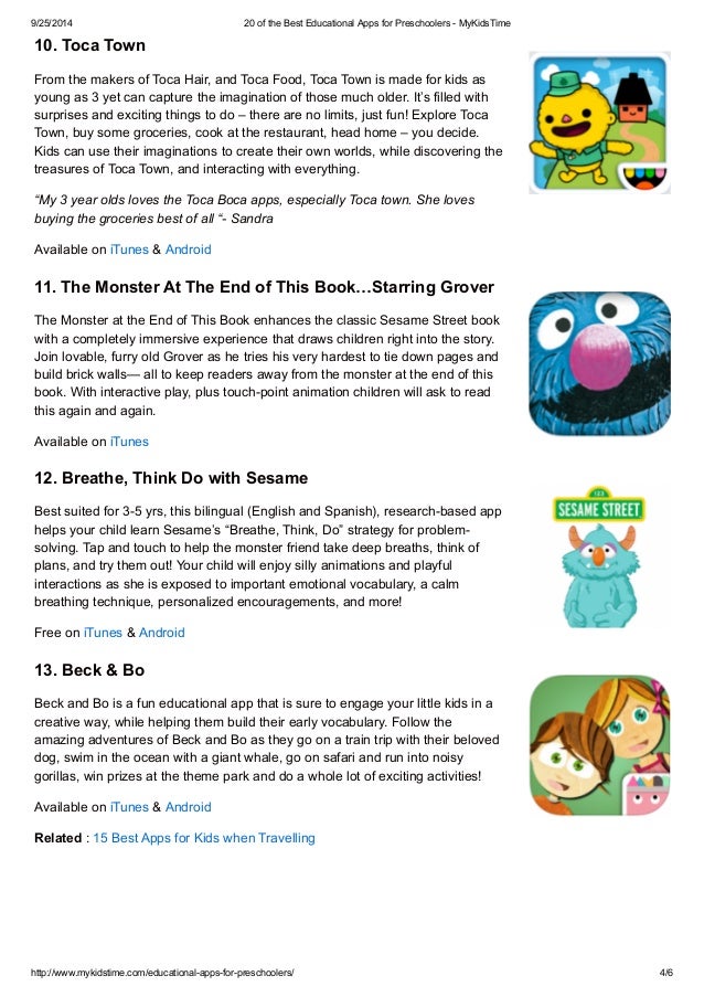 20 Of The Best Educational Apps For Preschoolers