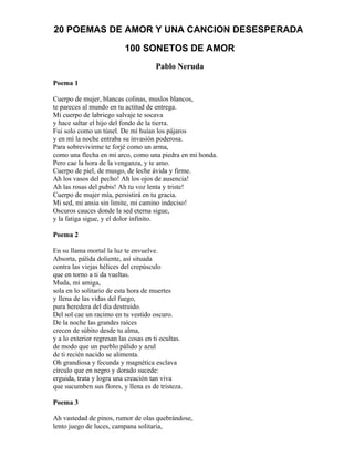 20 poemas de amor y una cancion...   pablo neruda