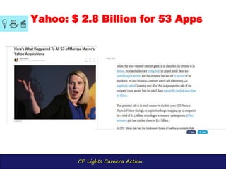 CP Lights Camera Action
Yahoo: $ 2.8 Billion for 53 Apps
 