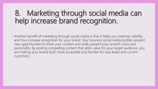 20 Reasons Why Your Business NEEDS Social Media Marketing | PPTX