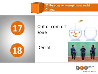 Catherine Adenle
17
20 Reasons why employees resist
Change
18
Out of comfort
zone
Denial
 