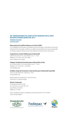 20° OBSERVATORIO DE CONFLICTOS MINEROS EN EL PERÚ | PDF
