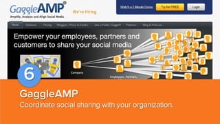 6
GaggleAMP
Coordinate social sharing with your organization.

 