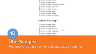 10
ÜberSuggest
Find keywords based on Google suggested searches.

 