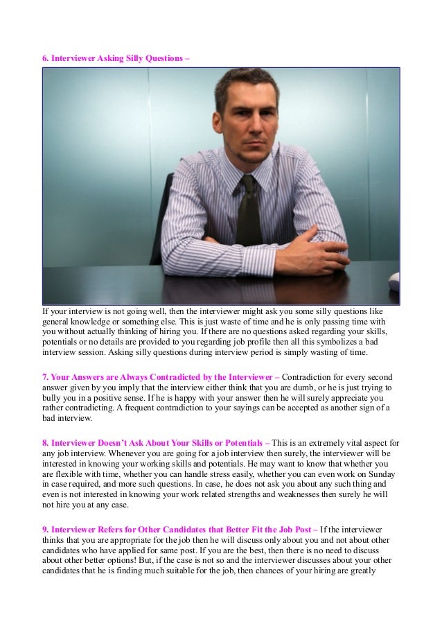 signs of a bad interview