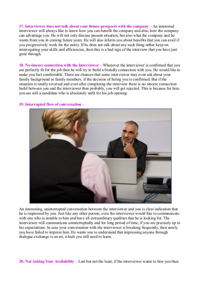 20 signs that your job interview went poorly or badly