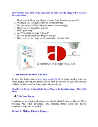 20 simple ways to overcome depression - Depression Cure - https://DepressionCure.net