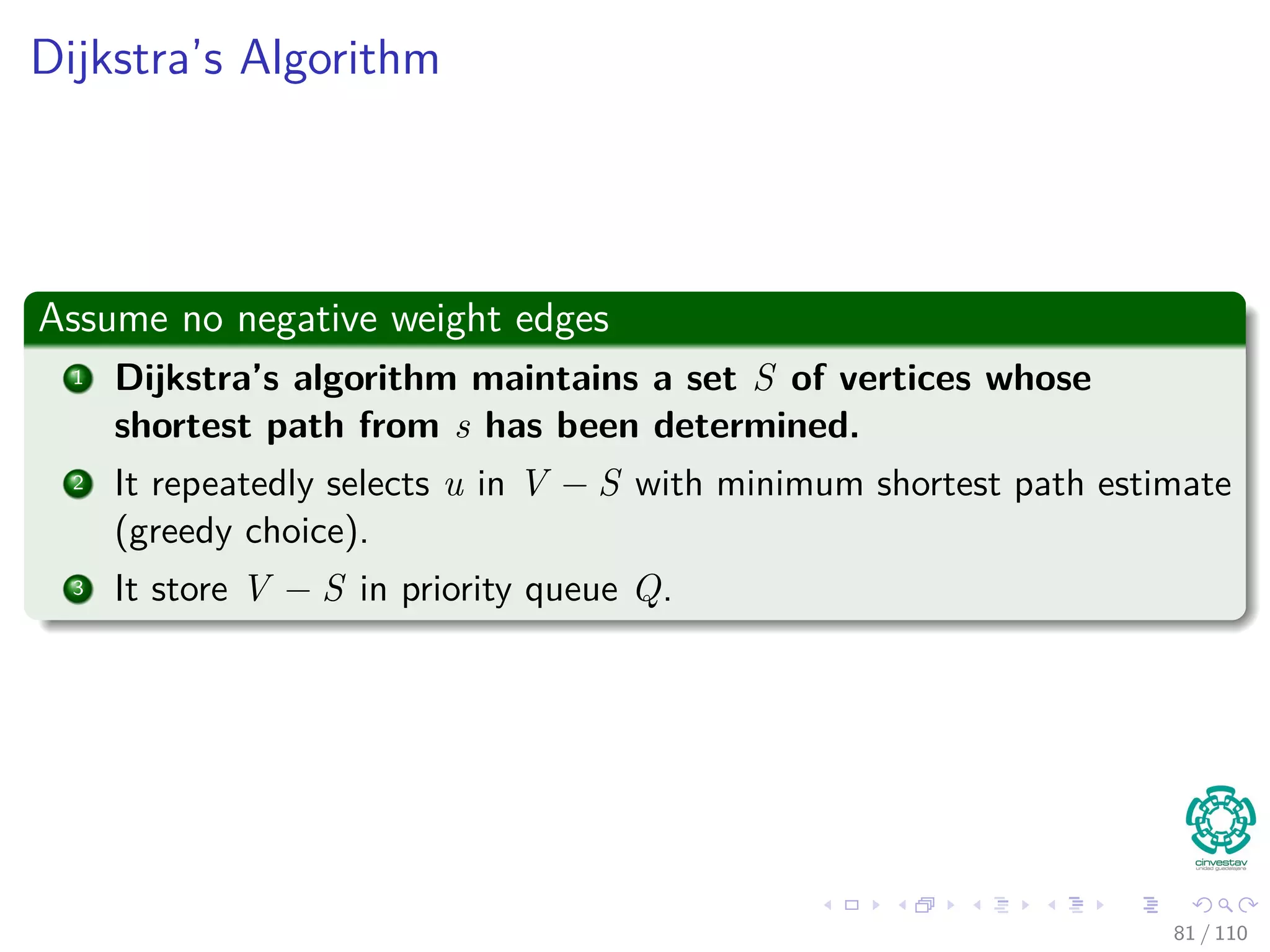 Example
c is the next one
a b c d e f
5 2
3
7
4
2
-1 -2
6 1
73 / 108
 
