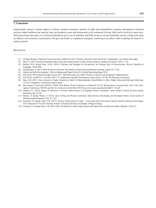 20 A STUDY ON RECENT SKILL DEVELOPMENT AND WOMEN EMPOWERMENT FORCASTING ...