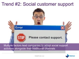 Trend #2: Social customer support




Multiple factors lead companies to adopt social support
activities alongside their t...