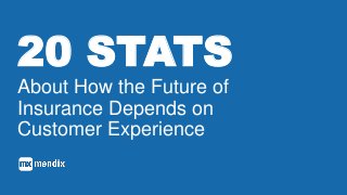 20 STATS
About How the Future of
Insurance Depends on
Customer Experience
 