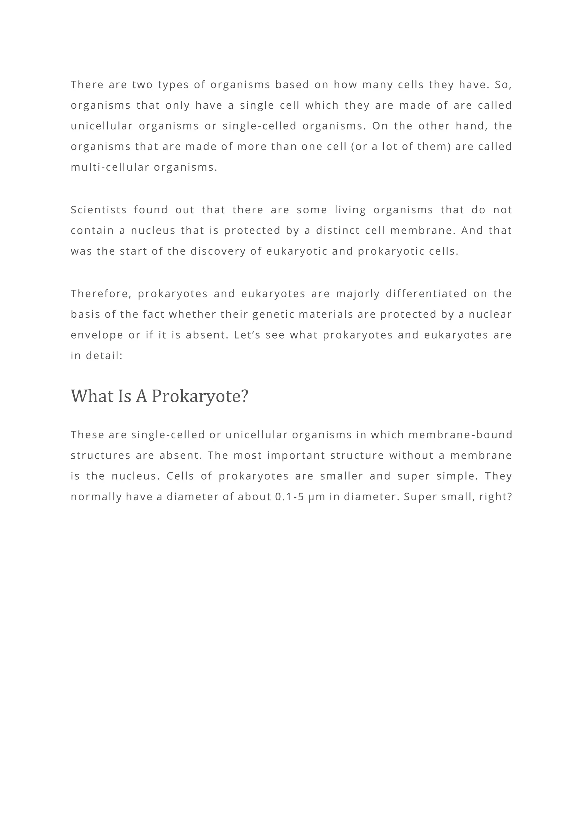 20 surprising differences between prokaryotes and eukaryotes | PDF