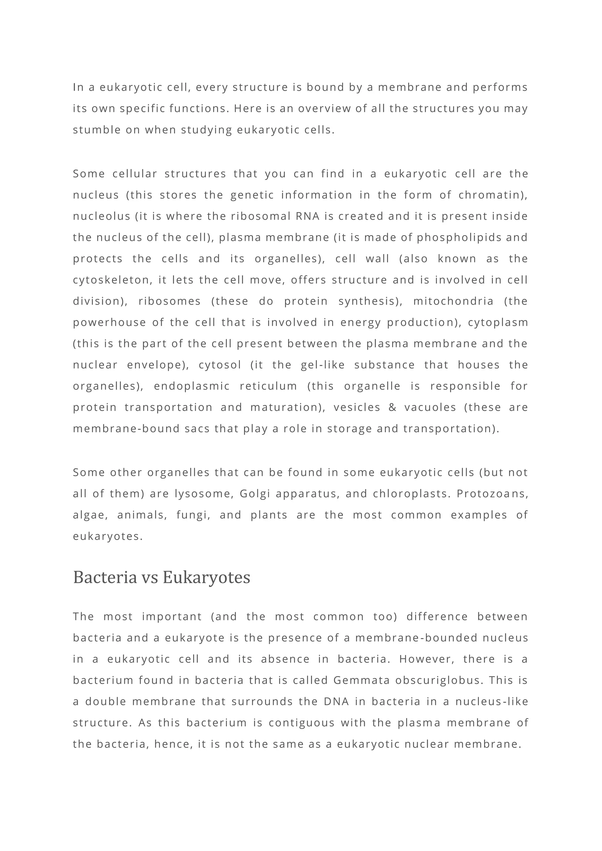 20 surprising differences between prokaryotes and eukaryotes | PDF
