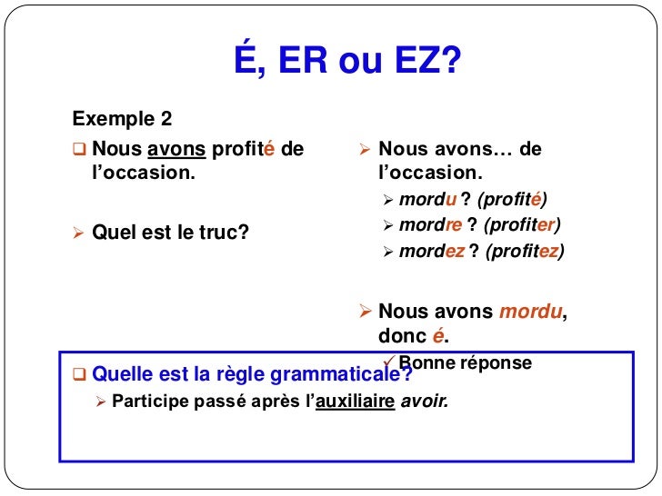 Comment Savoir Si On Met Er Ou é
