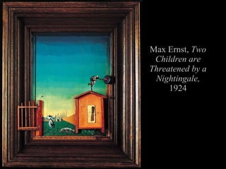 Max Ernst, Two Children are Threatened by a Nightingale, 1924