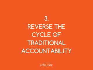 3.
REVERSE THE
CYCLE OF
TRADITIONAL
ACCOUNTABILITY
 