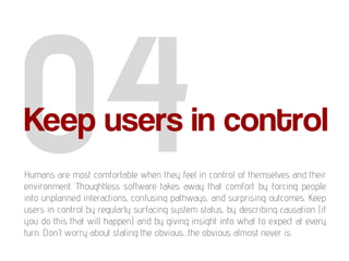 User Interace Control Principles of User Interface Design | PDF