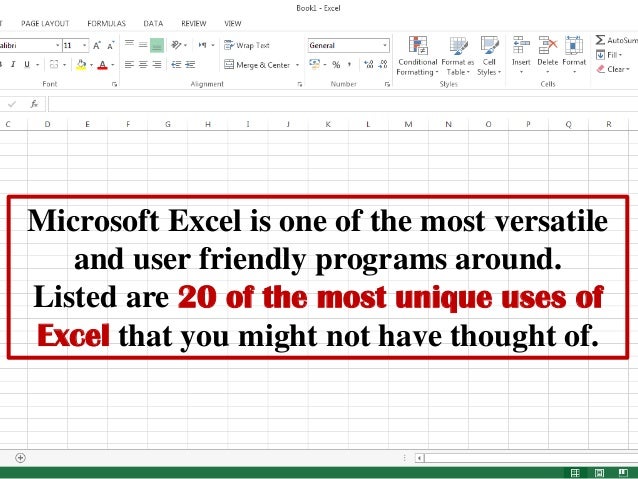 20 Unique Uses of Excel Spreadsheets