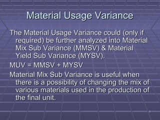 Variance Analysis | PPT | Business Accounting & Finance | Business