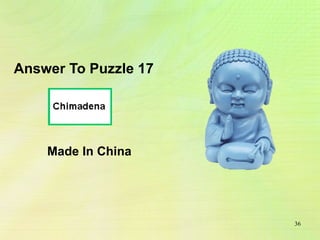 Answer To Puzzle 17 Made In China 