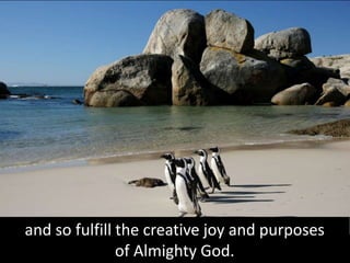 and so fulfill the creative joy and purposes
of Almighty God.
 