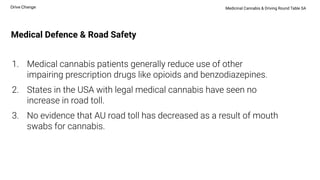 Medical Defence & Road Safety
Medicinal Cannabis & Driving Round Table SA
 
