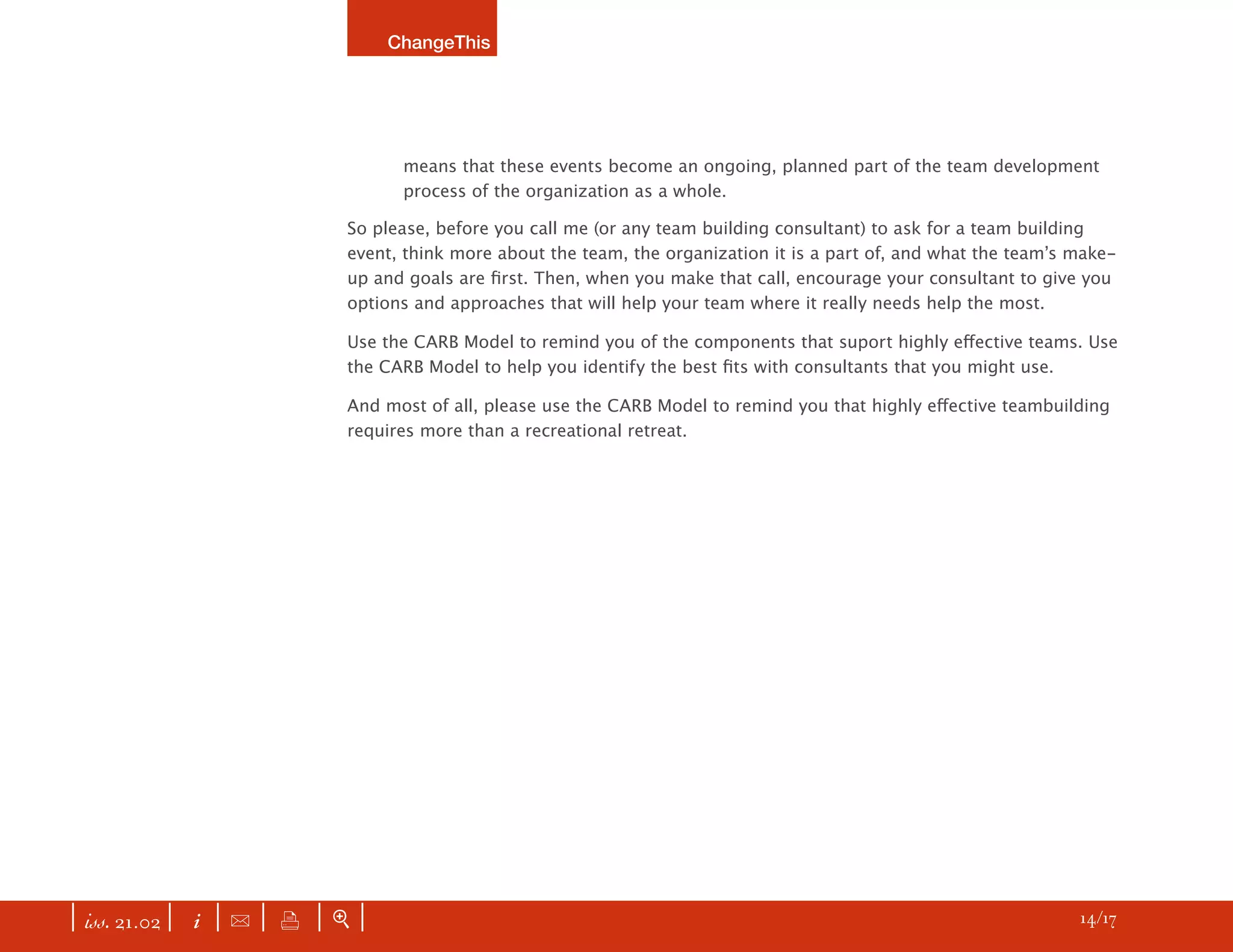 CHANGETHIS True Team Building: More Than a Recreational Retreat