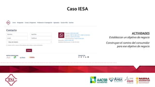 Caso IESA
Establezcan un objetivo de negocio
Construyan el camino del consumidor
para ese objetivo de negocio
ACTIVIDADES
 