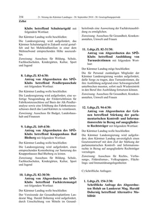 21. LTG-Sitzung am 30. September 2010