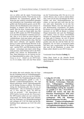 21. LTG-Sitzung am 30. September 2010