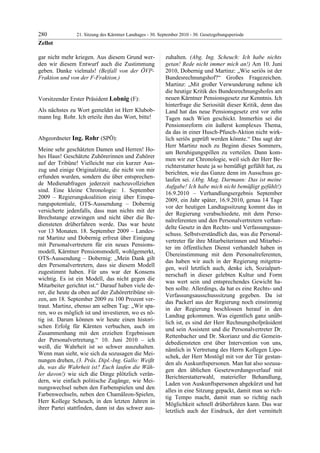 21. LTG-Sitzung am 30. September 2010