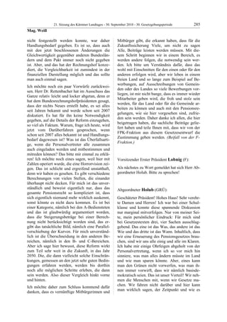 21. LTG-Sitzung am 30. September 2010