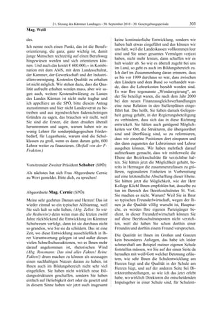 21. LTG-Sitzung am 30. September 2010