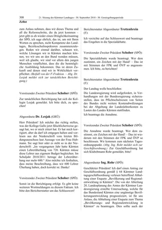 21. LTG-Sitzung am 30. September 2010