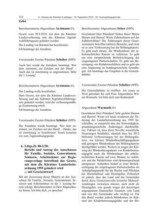 21. LTG-Sitzung am 30. September 2010