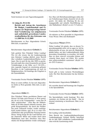21. LTG-Sitzung am 30. September 2010