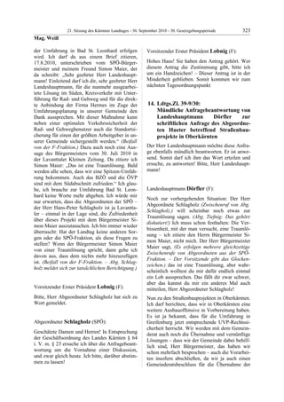 21. LTG-Sitzung am 30. September 2010