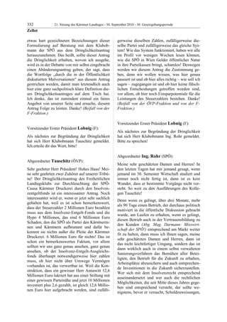 21. LTG-Sitzung am 30. September 2010