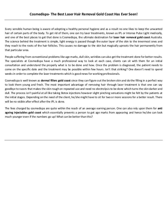 Cosmedispa The Best Laser Hair Removal Gold Coast Has Ever Seen!