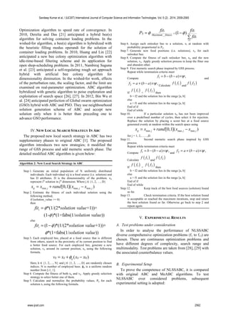 New Local Search Strategy in Artificial Bee Colony Algorithm | PDF