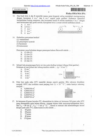 Dipindai http://urip.wordpress.com # Kode Kode Fisika_IPA_SA_76# Halaman 6
 