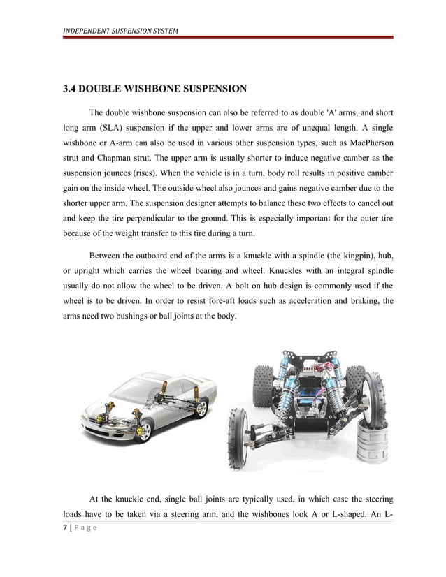 INDEPENDENT SUSPENSION SYSTEM
