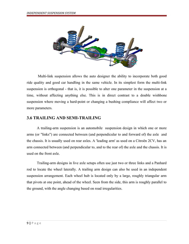 INDEPENDENT SUSPENSION SYSTEM