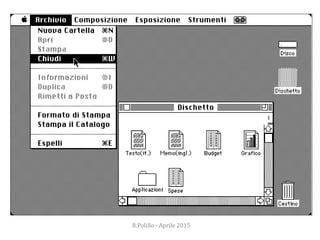 Finder Macintosh, 1974
18 R.Polillo - Aprile 2015
 