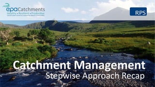 Catchment Management
Stepwise Approach Recap
 
