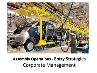 Assembly Operations - Entry Strategies
Corporate Management
 