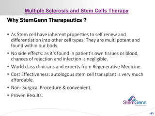 Multiple Sclerosis and Stem Cells Therapy | PPTX