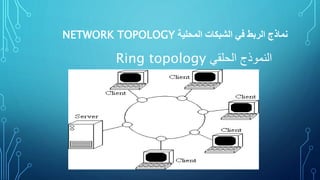 ‫المحلية‬ ‫الشبكات‬ ‫في‬ ‫الربط‬ ‫نماذج‬NETWORK TOPOLOGY
‫النموذج‬‫الحلقي‬Ring topology
 