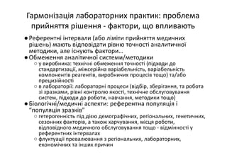 Основні тематики обговорень протягом 21 Європейського конгресу з клінічної хімії та лабораторної медицини